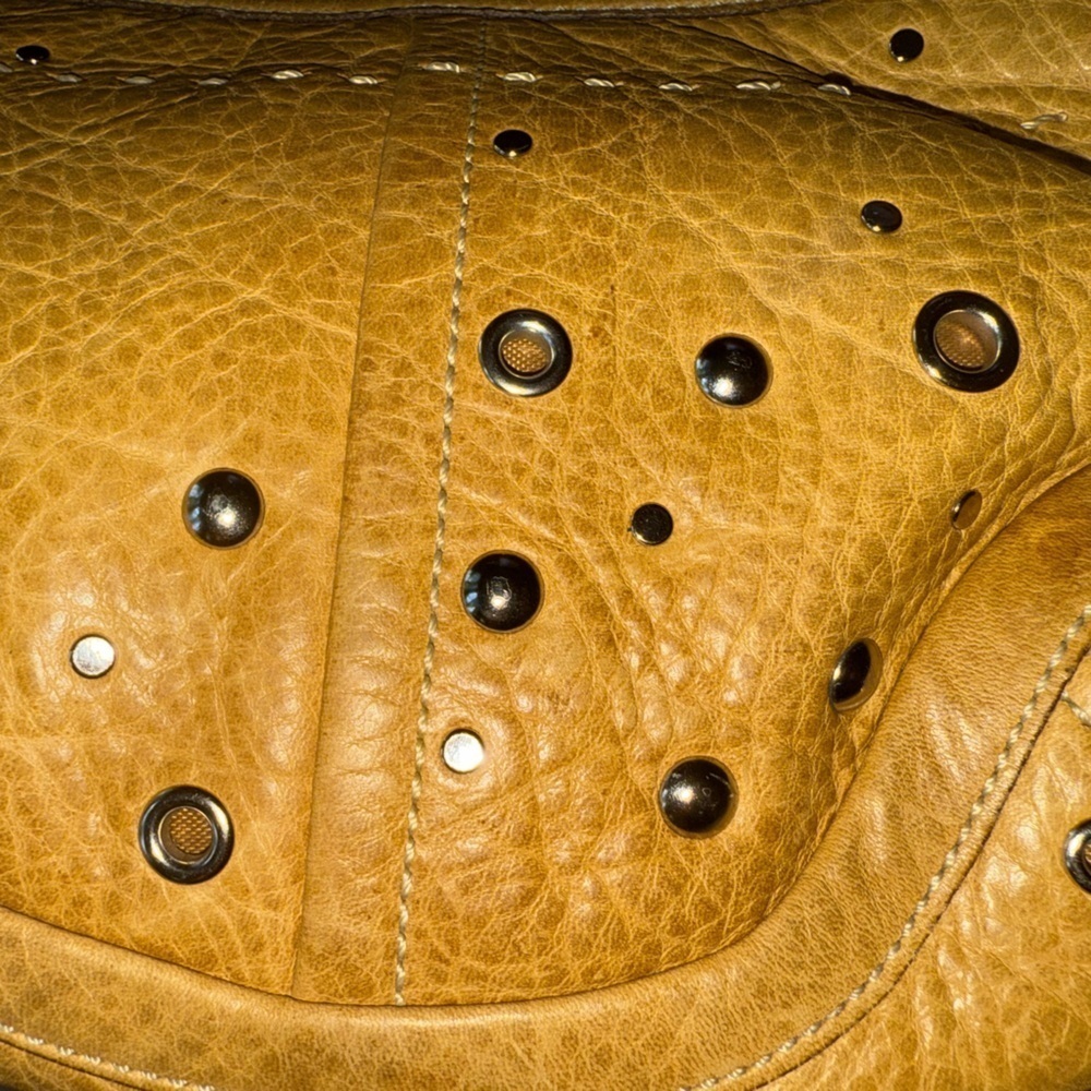 $155 firm Coach  Studded Crescent Camel  Demi Hobo Bag Big Buckle Strap F10931 - Picture 17 of 17